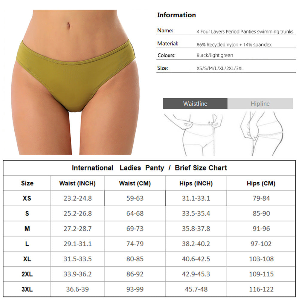 Menstrual Underwear Mid-Rise 4-Layer Leakproof | Multicolor