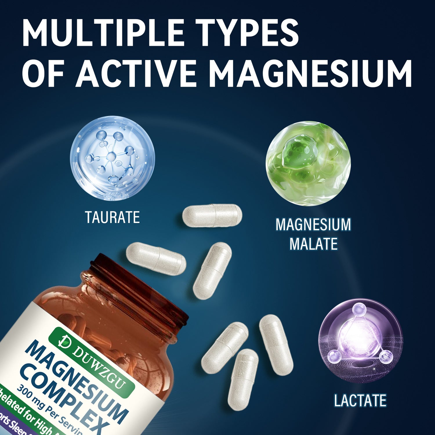 Magnesium Taurate Capsules with Probiotics | High Absorption